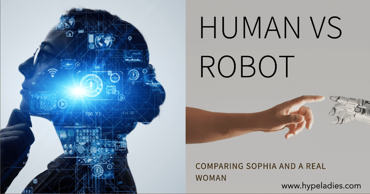 Comparison of Sophia robot and Real woman