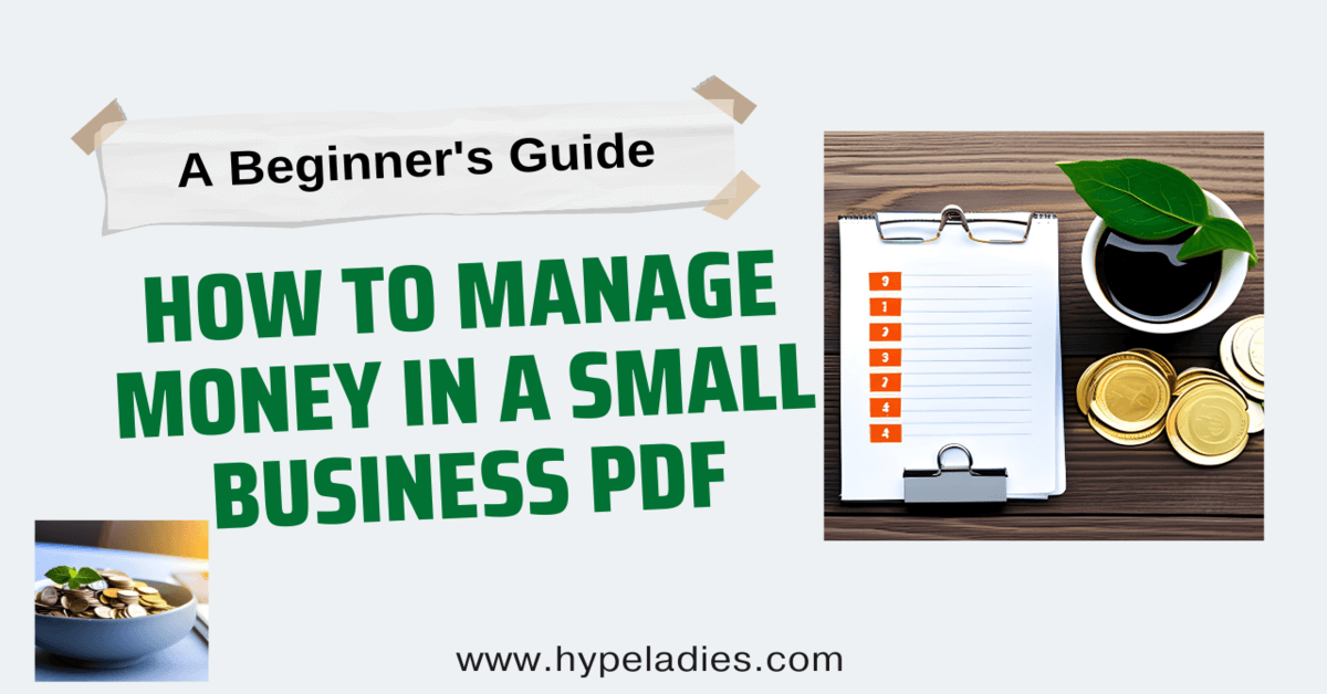 How to manage money in a small business pdf