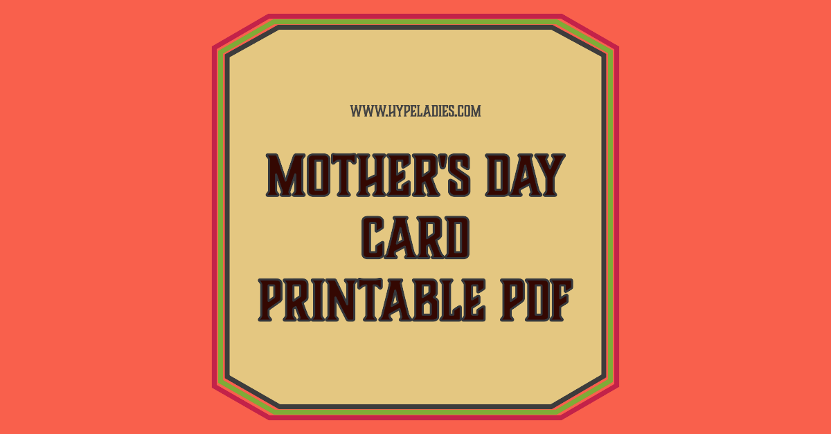 Mother's Day card printable pdf